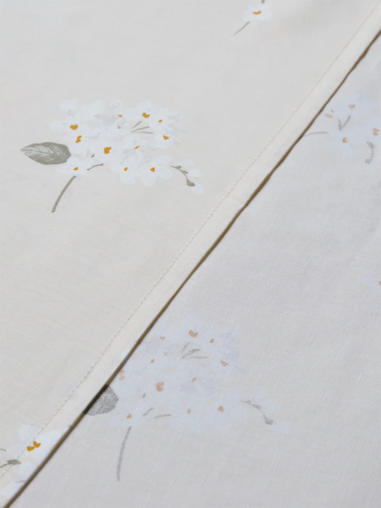 Westside Home Light Yellow Floral Queen Bed Sheet Set - Image 3