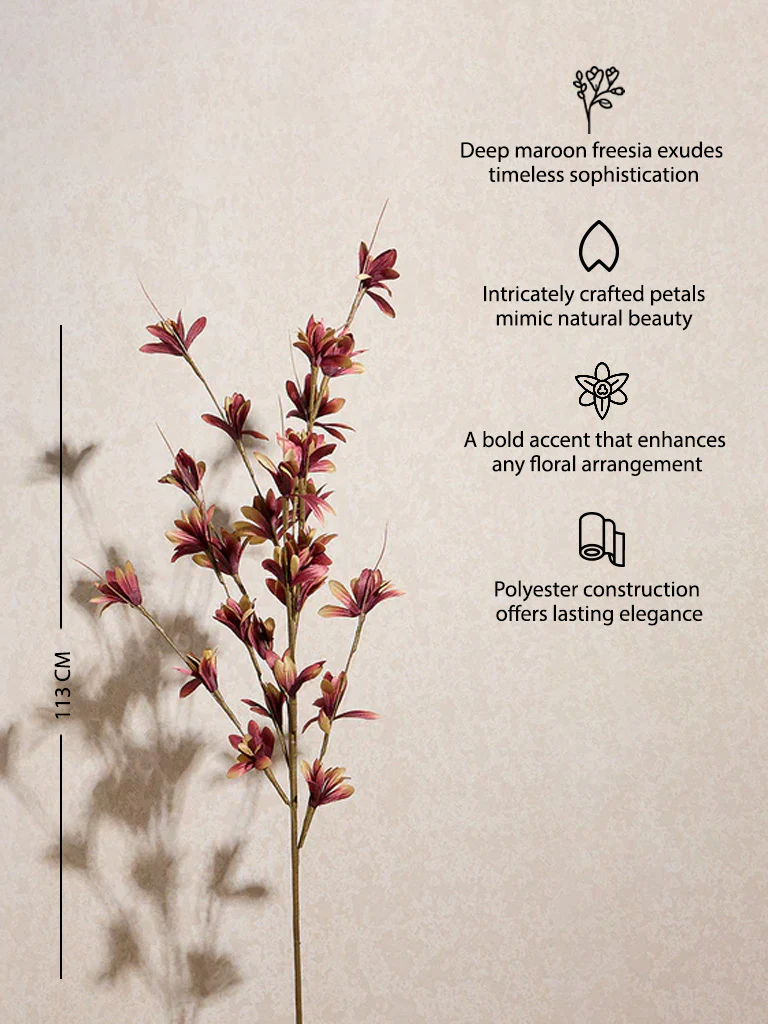 Westside Home Maroon Artificial Freesia Flower - Image 3