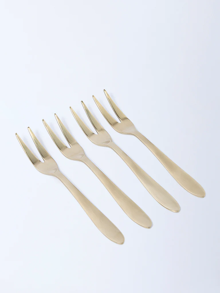 Westside Home Matte Gold Fruit Fork (Set of 4) - Image 2