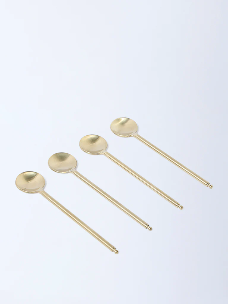 Westside Home Matte Gold Tea Spoon (Set of 4) - Image 2
