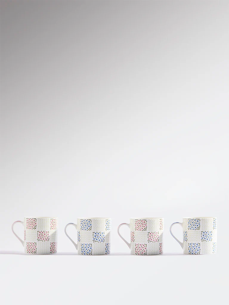 Westside Home Multicolor Ditsy Floral Mugs (Set of 4)