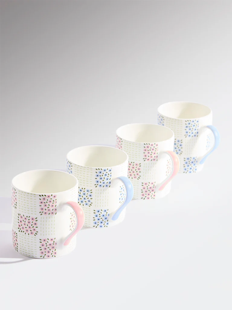 Westside Home Multicolor Ditsy Floral Mugs (Set of 4) - Image 2