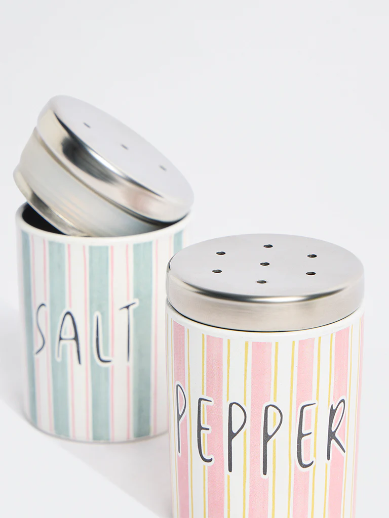 Westside Home Multicolor Striped Salt and Pepper Canisters (Set of 2) - Image 3