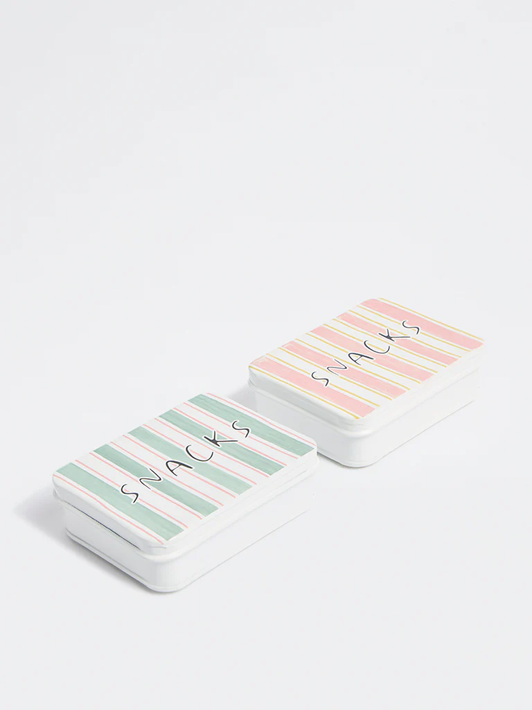 Westside Home Multicolor Striped Snacks Box (Set of 2) - Image 3