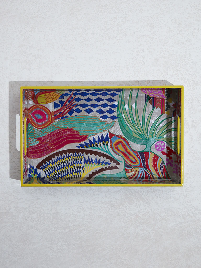 Westside Home Multicolour Bird Printed Serving Tray - Image 3
