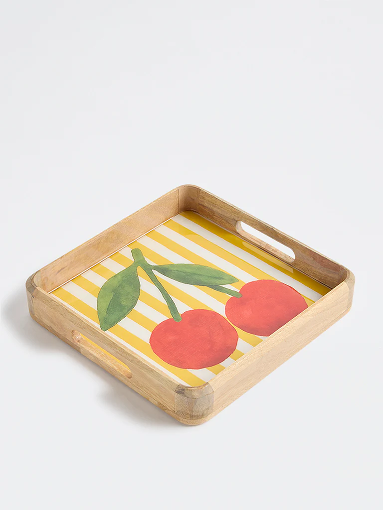 Westside Home Multicolour Cherry Pattern Tray - Image 2