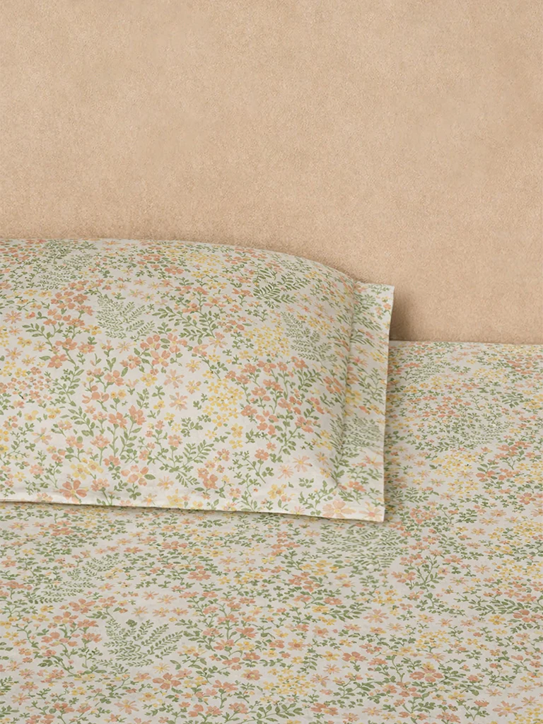 Westside Home Multicolour Floral Pattern Queen Bed Sheet Set
