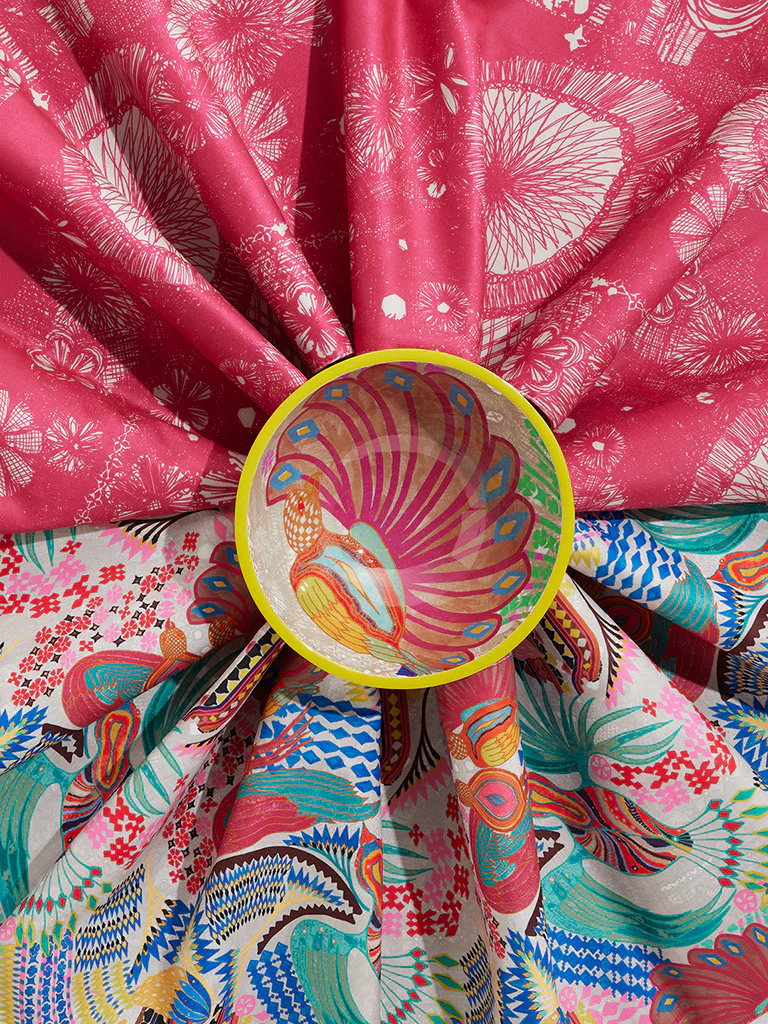 Westside Home Multicolour Printed Large Wooden Bowl - Image 4
