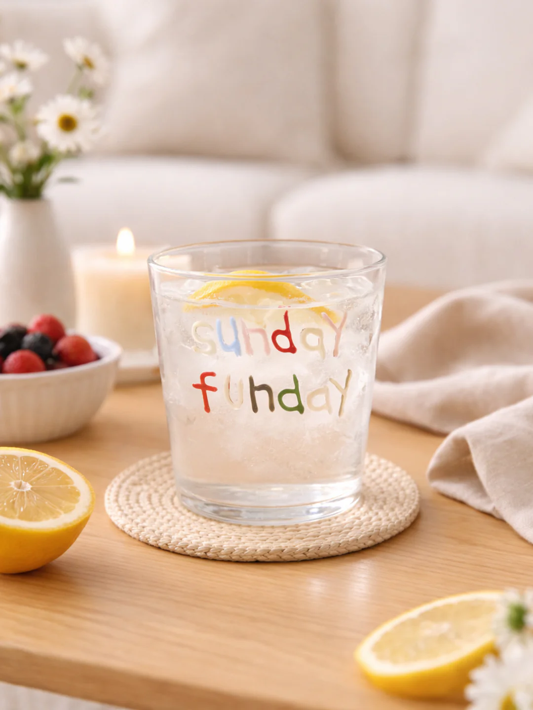 Westside Home Multicolour Text Printed Clear Glass