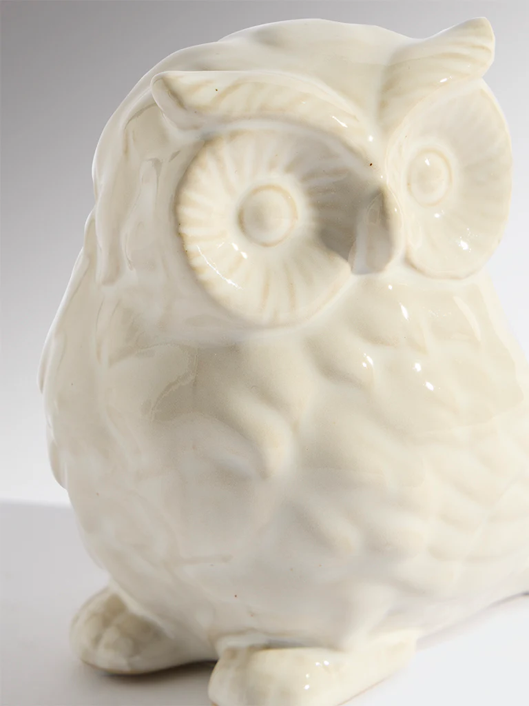Westside Home Off-White Ceramic Owl Decorative Object - Image 3