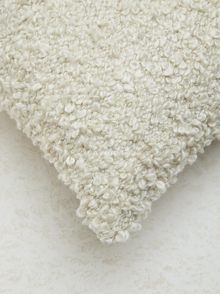 Westside Home Off-White Fleece Large Cushion Cover - Image 3
