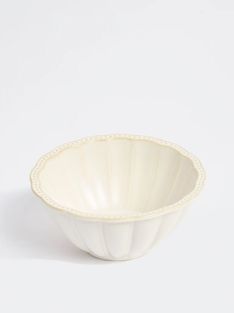 Westside Home Off-White Vera Beaded Bowl - Image 2