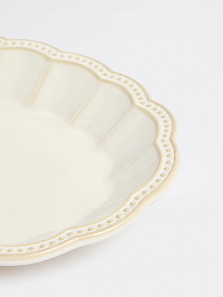 Westside Home Off-White Vera Beaded Oval Platter - Image 3