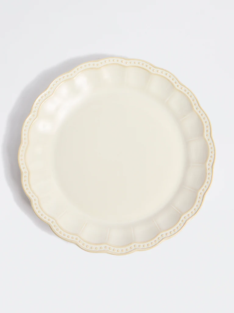 Westside Home Off-White Vera Beaded Side Plate