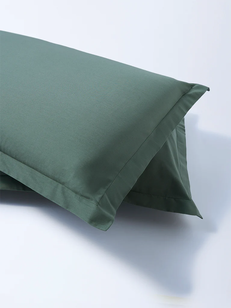 Westside Home Olive Solid Pillowcase (Set of 2) - Image 2