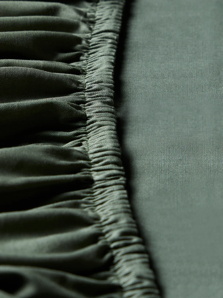 Westside Home Olive Solid Queen Bed Sheet Set - Image 3