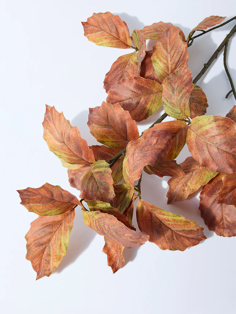Westside Home Orange Artificial Chestnut Leaf Plant - Image 2
