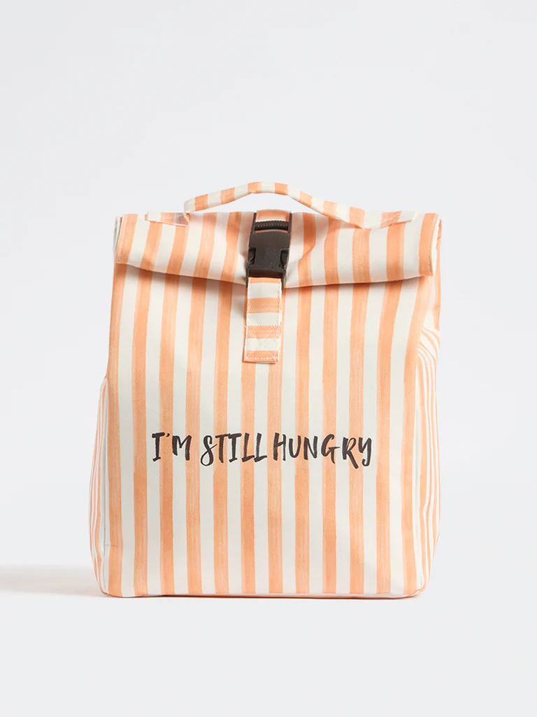 Westside Home Orange Stripe-Printed Lunch Bag - Image 2