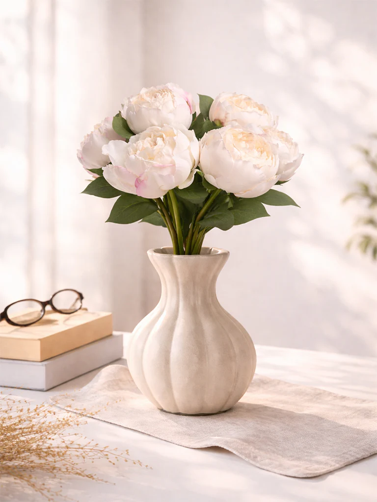Westside Home Pink Artificial Peony Flowers