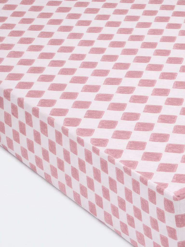 Westside Home Pink Checkered Double Bed Sheet Set - Image 2