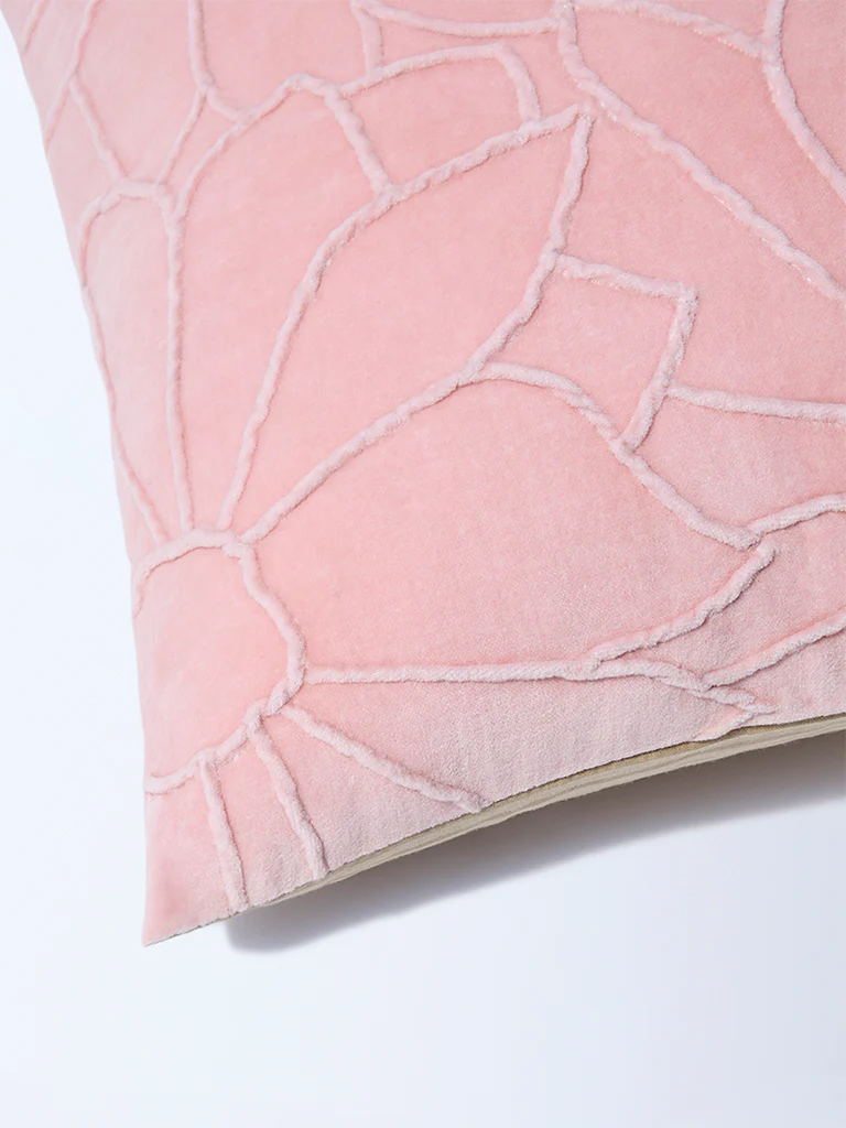 Westside Home Pink Floral Detailed Cushion Cover - Image 3