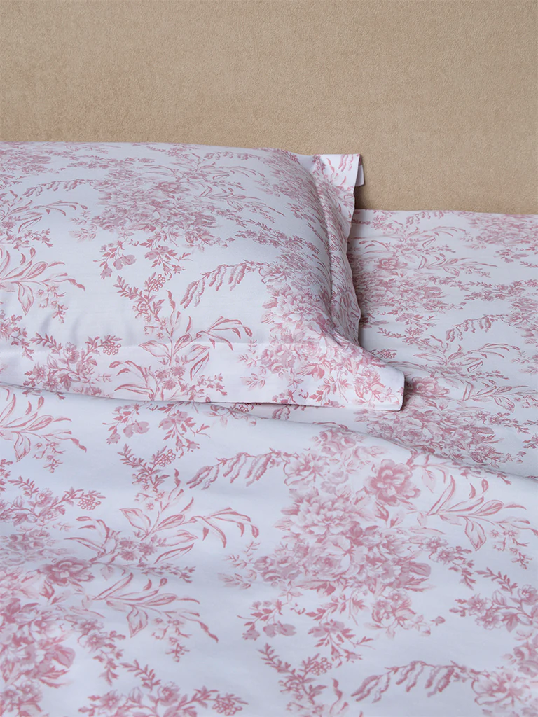 Westside Home Pink Floral Pattern King Bed Sheet Set