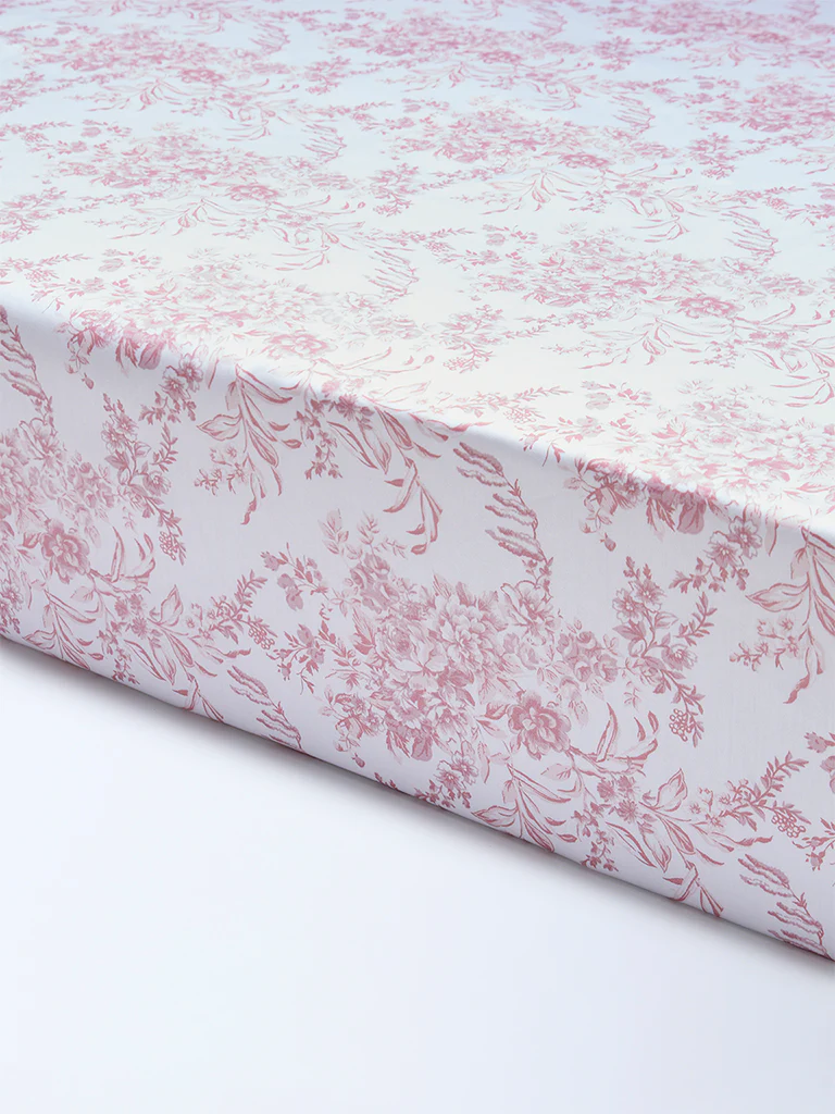 Westside Home Pink Floral Pattern King Bed Sheet Set - Image 2