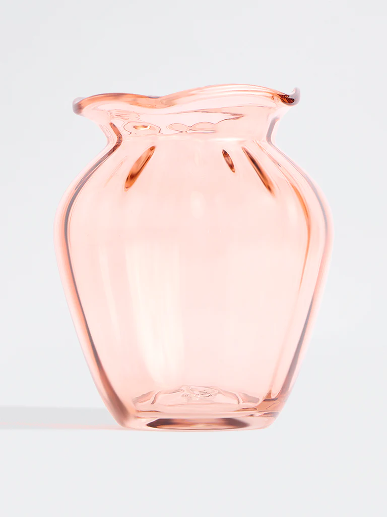 Westside Home Pink Frill-Design Glass Vase - Image 4