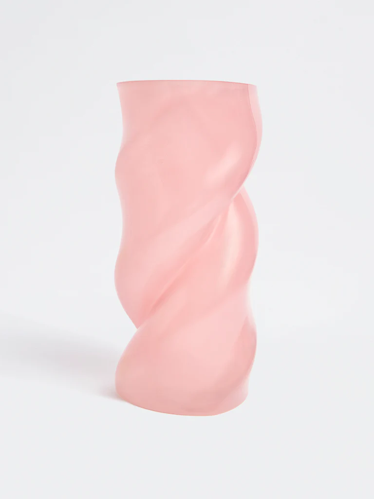 Westside Home Pink Heart Shape Glass Vase