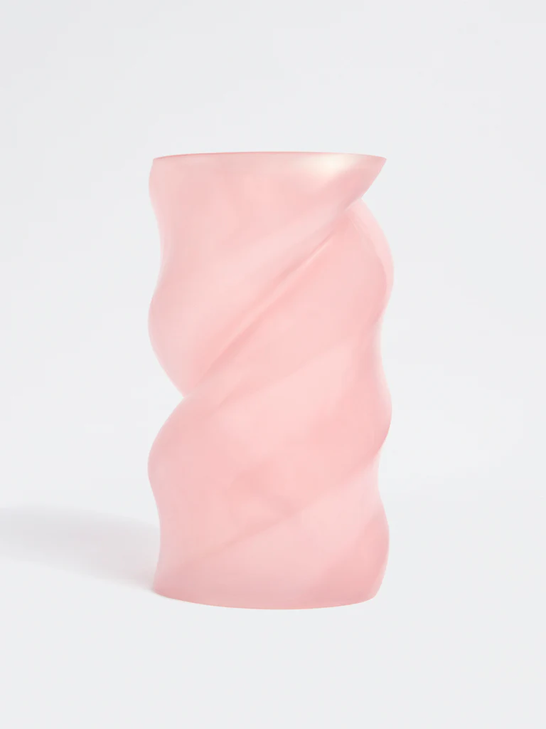 Westside Home Pink Heart Shape Glass Vase