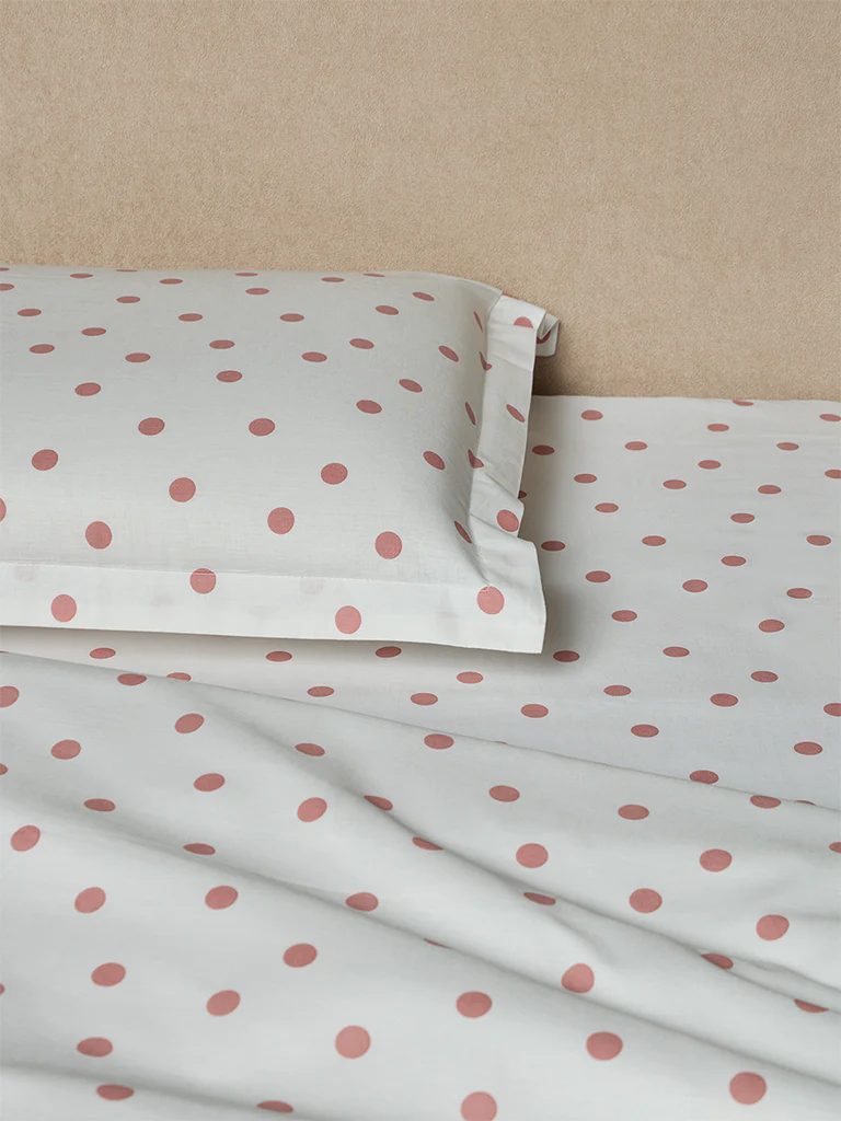 Westside Home Pink Polka Dot Queen Bed Sheet Set