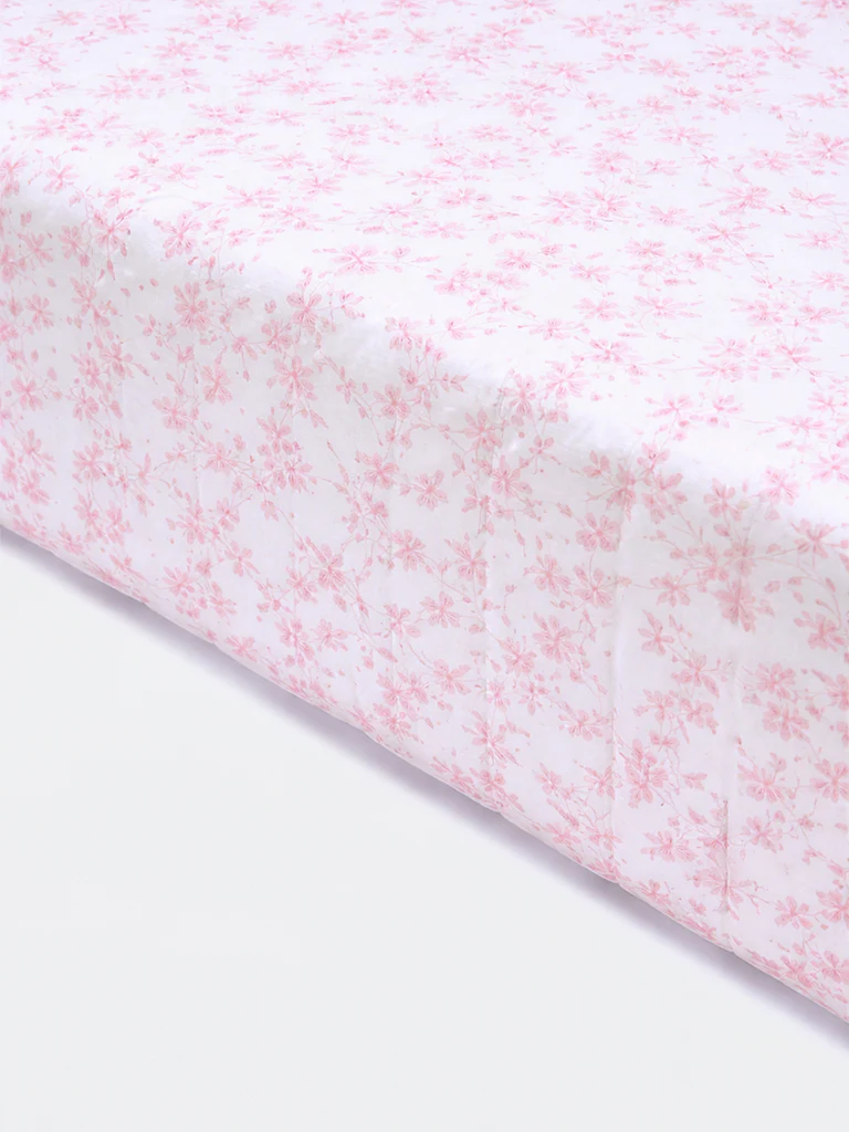 Westside Home Pink Printed Reversible Quilted Queen Bed Comforter - Image 2