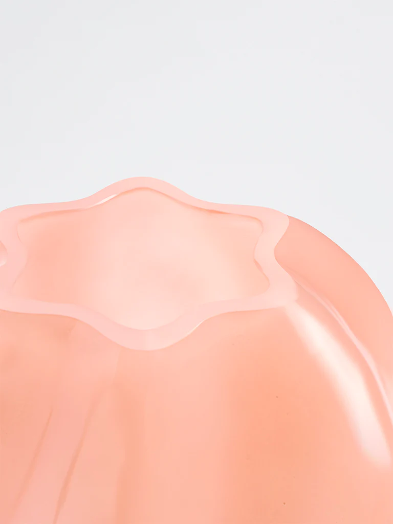 Westside Home Pink Ribbed Glass Vase - Image 4