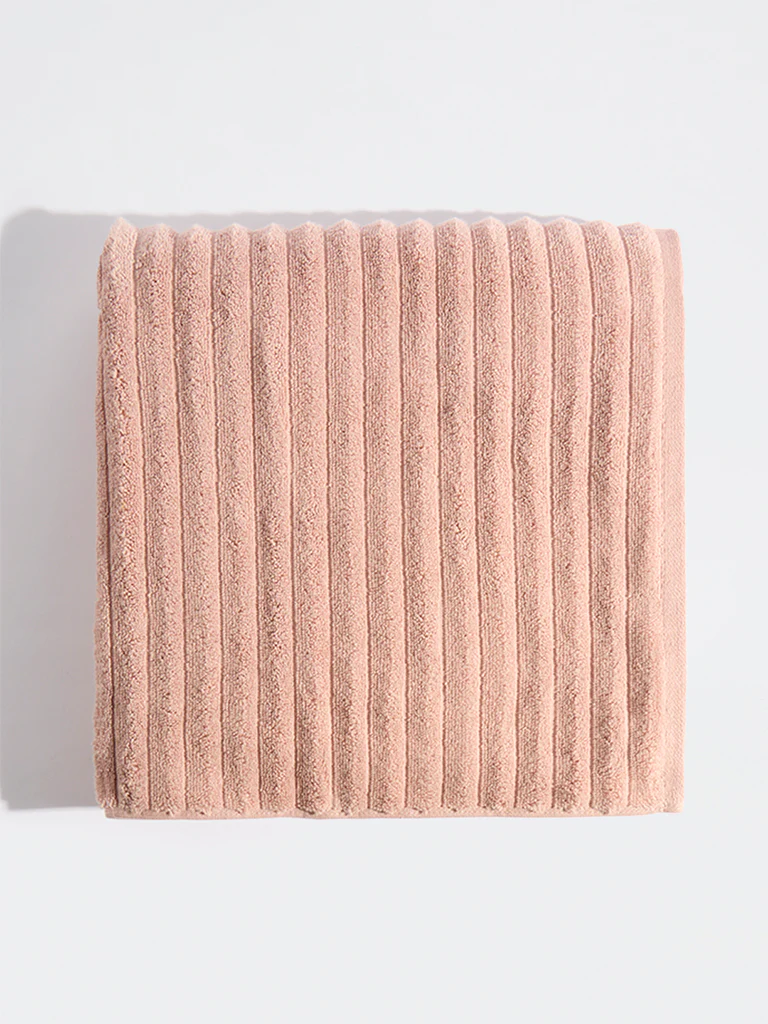 Westside Home Pink Self-Striped Bath Sheet - Image 2