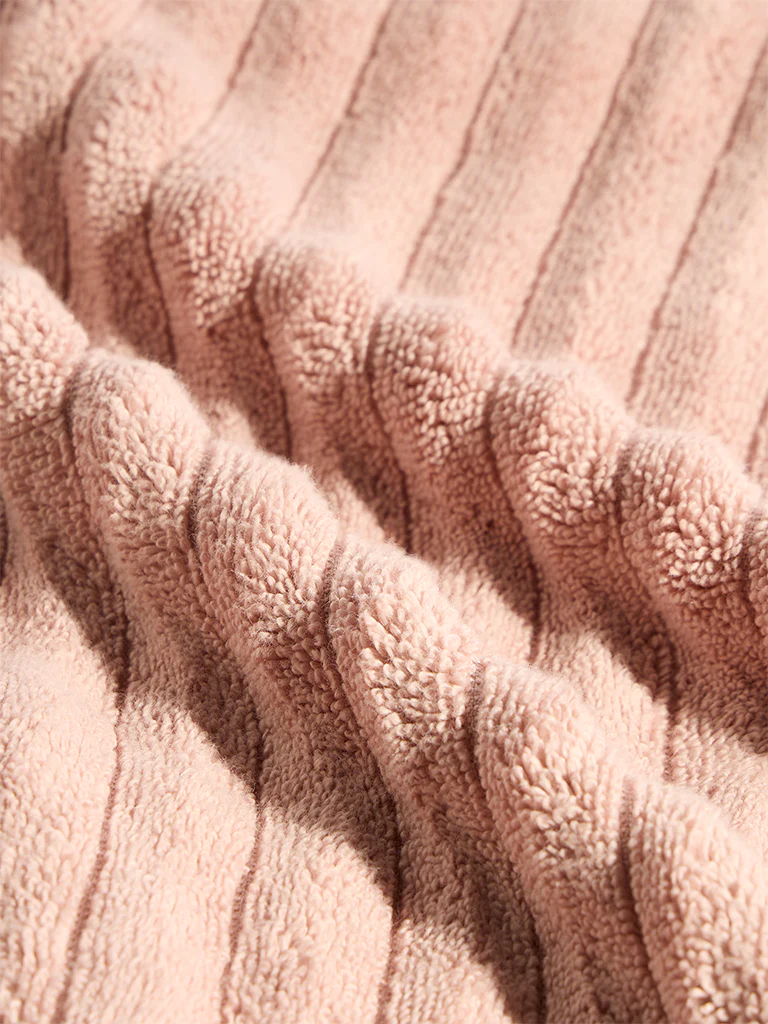 Westside Home Pink Self-Striped Bath Sheet - Image 3