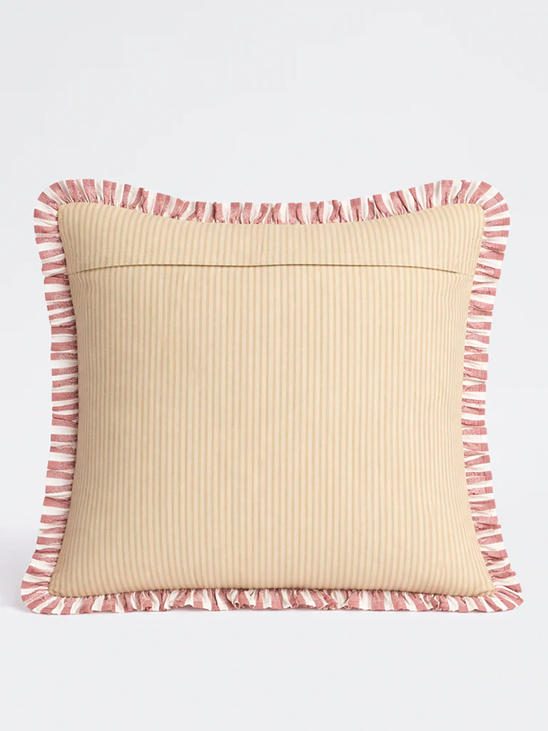 Westside Home Pink Stripe Pattern Cushion Cover - Image 2