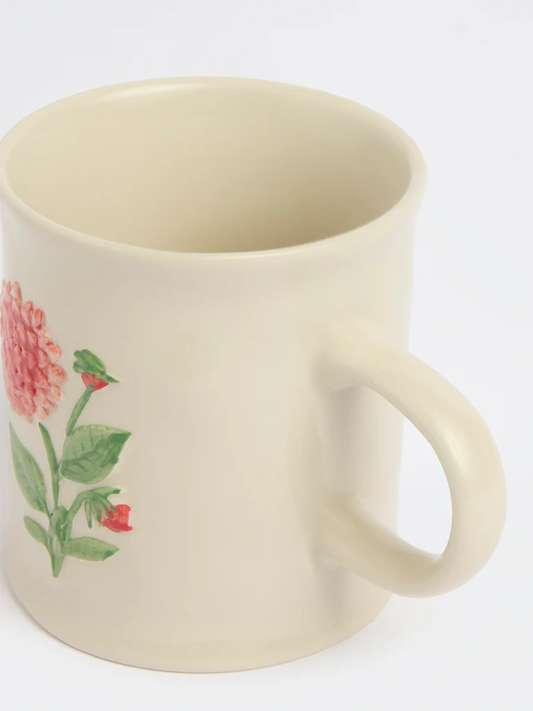 Westside Home Red Floral Embossed Mug - Image 3