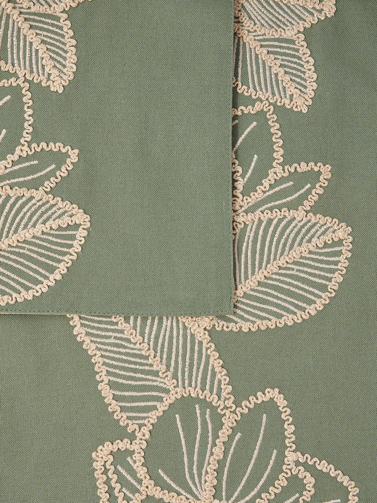 Westside Home Sage Floral Embroidered Table Runner - Image 3