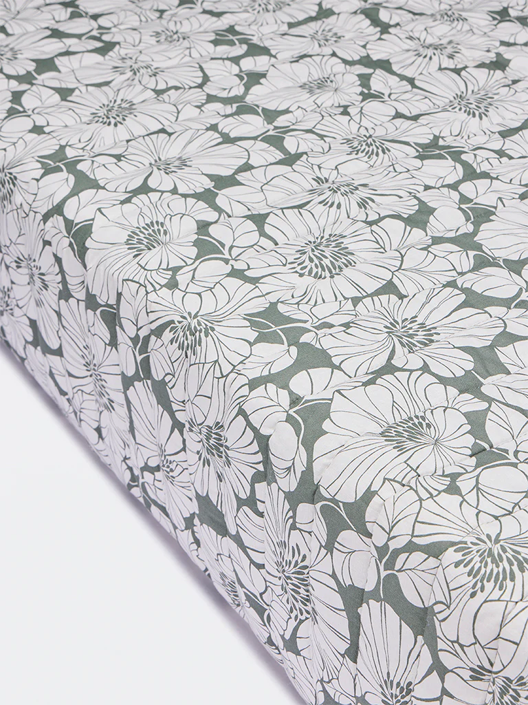 Westside Home Sage Floral Reversible Single Bed Comforter - Image 2