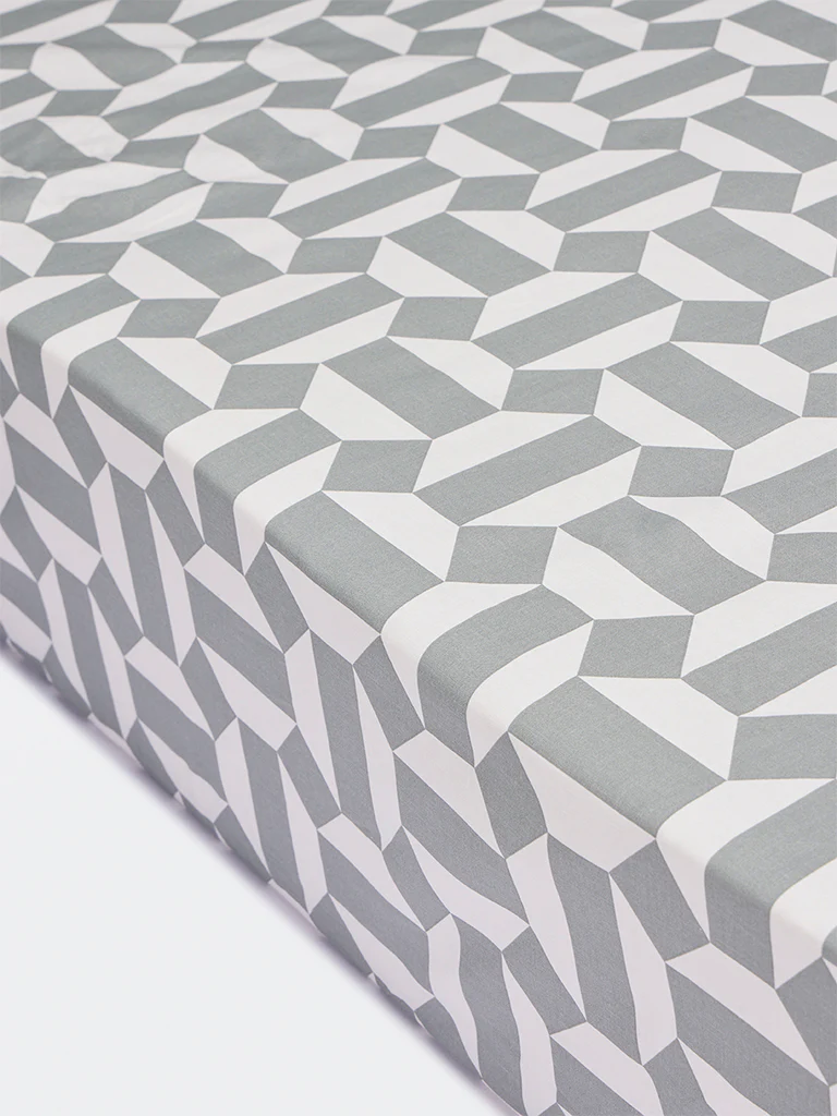Westside Home Sage Geometric Pattern King Bed Sheet Set - Image 2