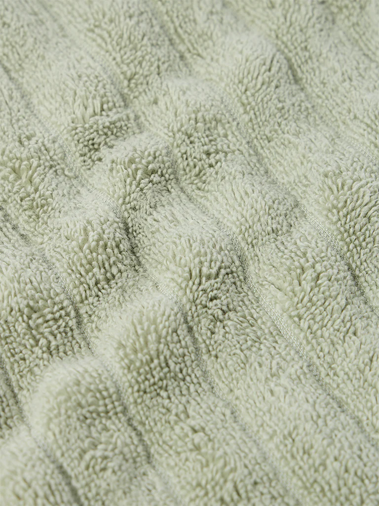 Westside Home Sage Self-Striped Face Towel (Set of 2) - Image 3
