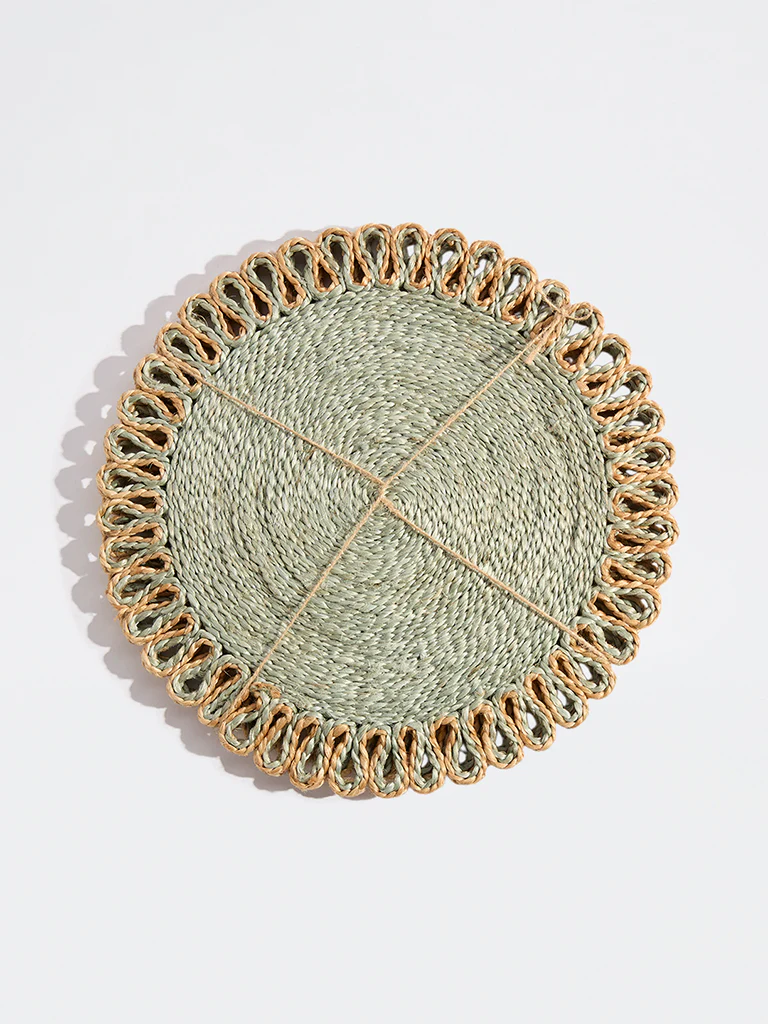 Westside Home Sage Woven-Textured Placemats (Set of 2)