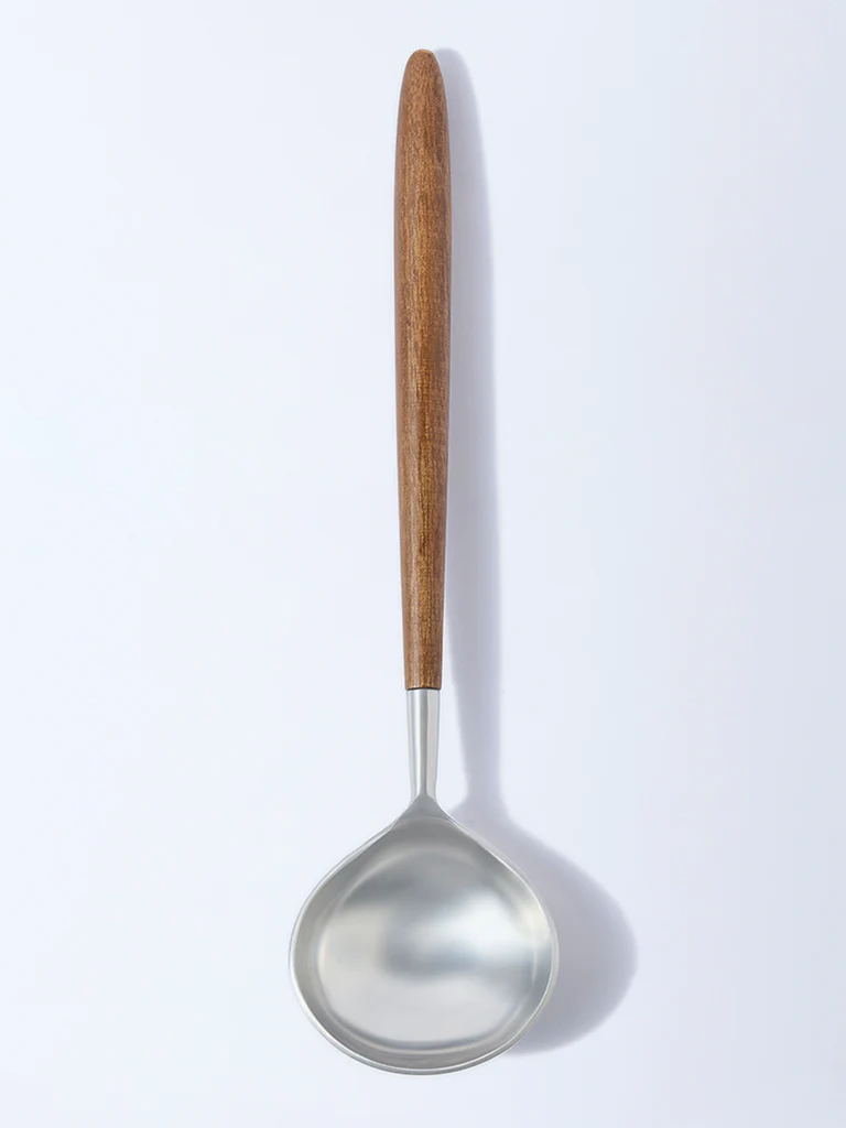 Westside Home Silver Ladle with Wooden Handle