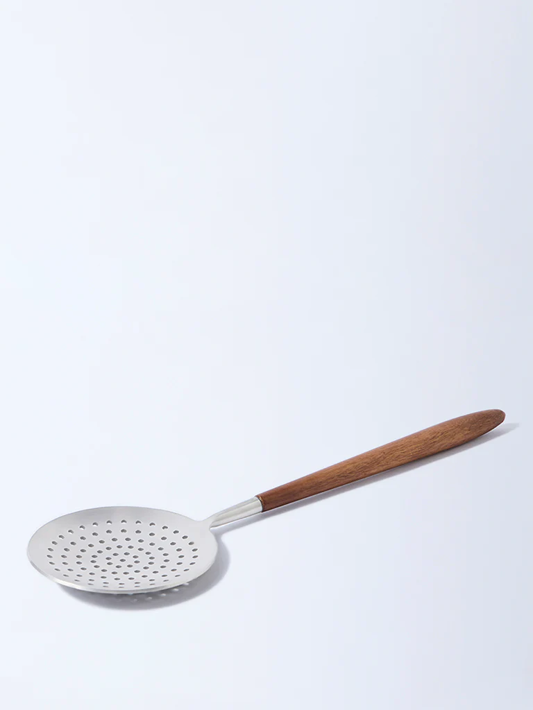 Westside Home Silver Skimmer with Wooden Handle - Image 2