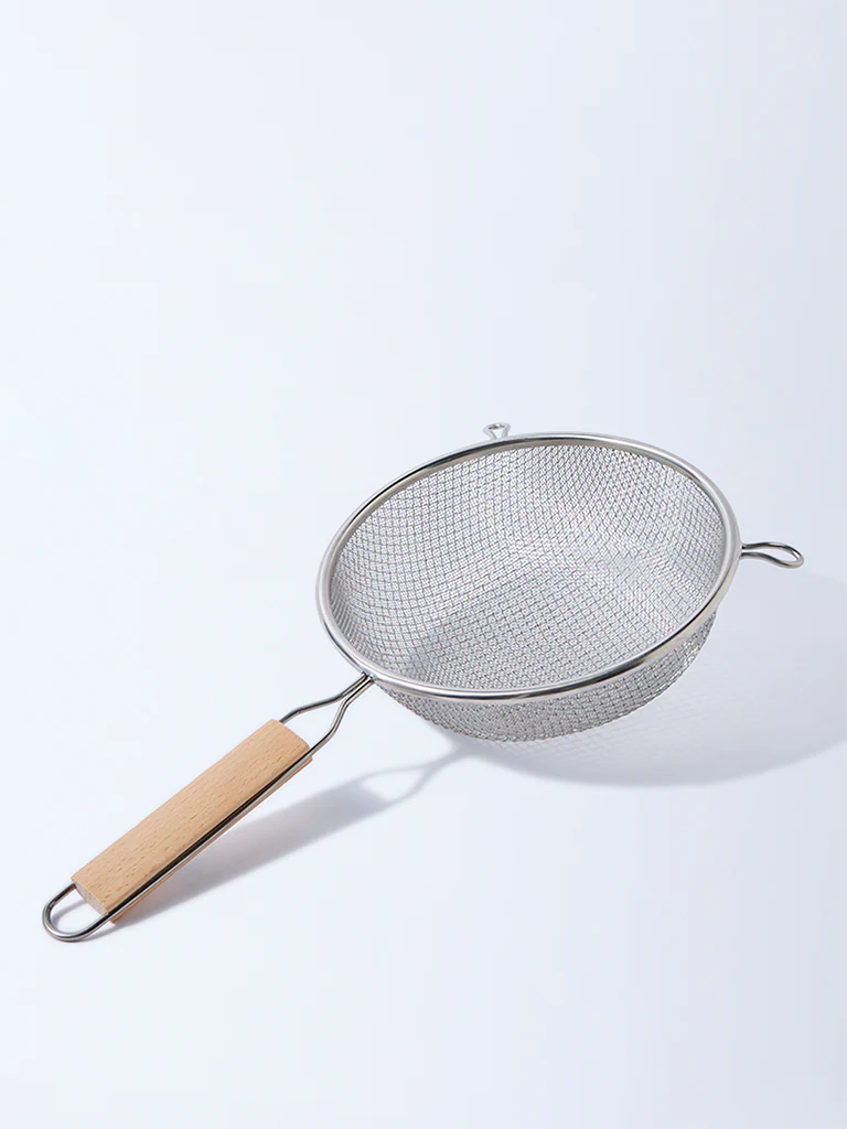Westside Home Silver Strainer with Wooden Handle - Image 2