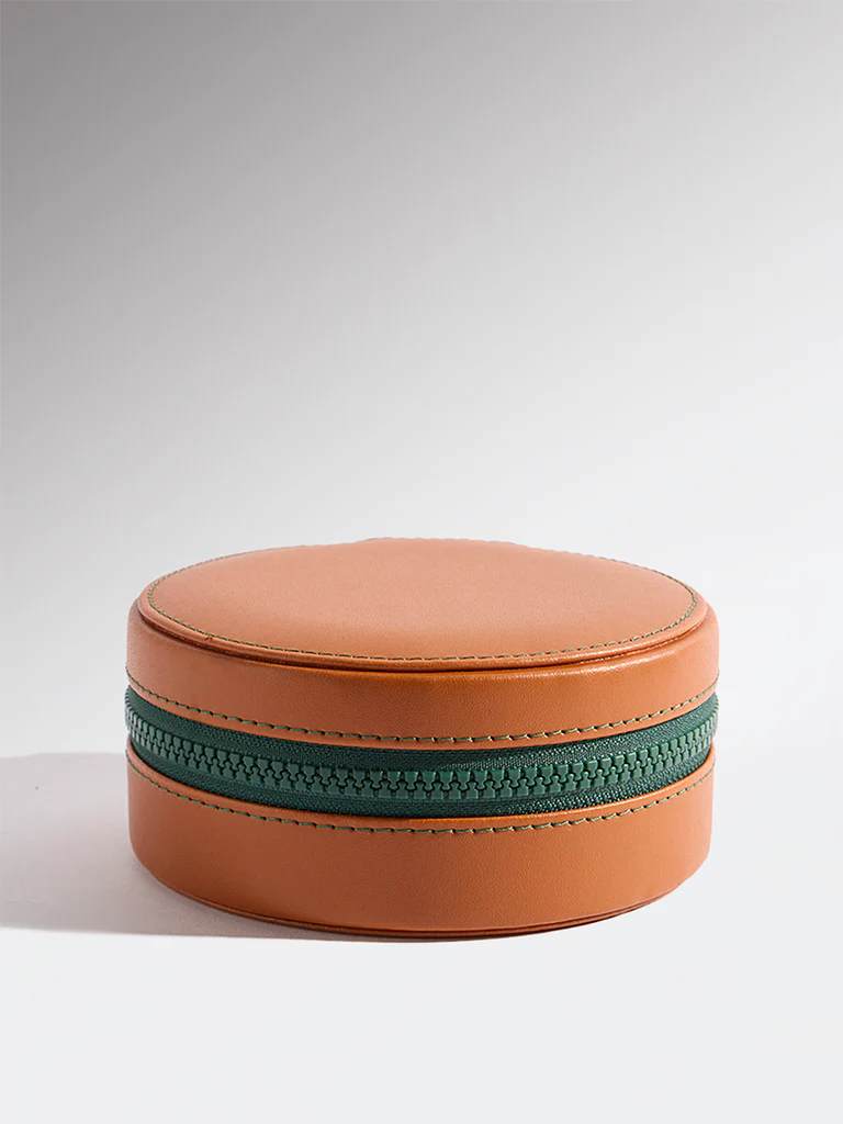 Westside Home Tan Round Jewellery Box - Image 2