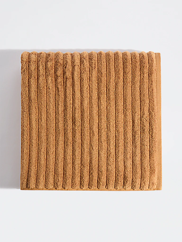 Westside Home Tan Self-Striped Bath Sheet - Image 2
