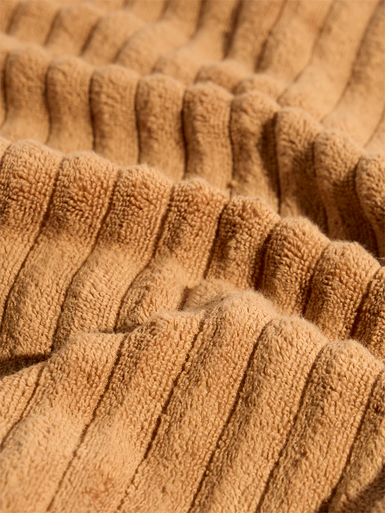Westside Home Tan Self-Striped Bath Sheet - Image 3