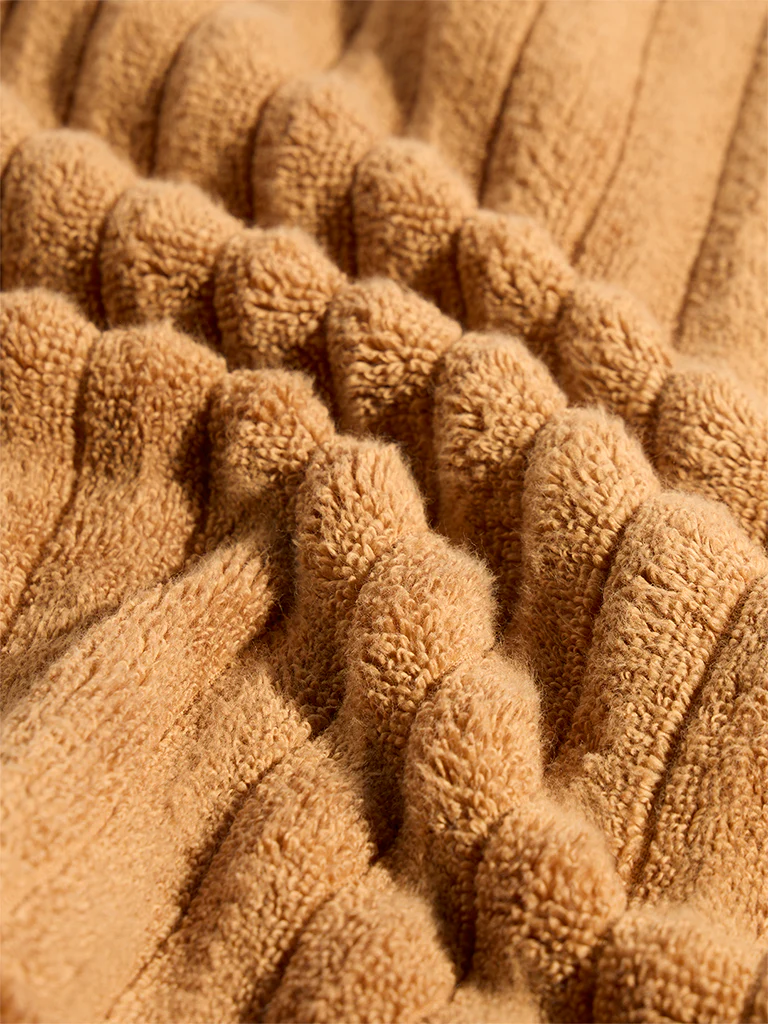 Westside Home Tan Self-Striped Hand Towel - Image 3