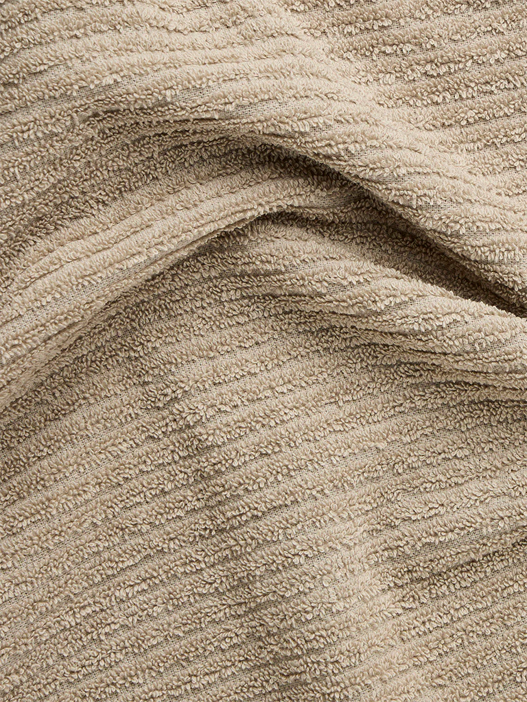Westside Home Taupe Self-Striped Bath Towel - Image 4